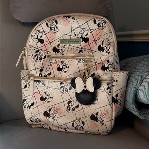 Petunia Pickle Bottom Minnie Mouse Cream and Pink Patterned Backpack